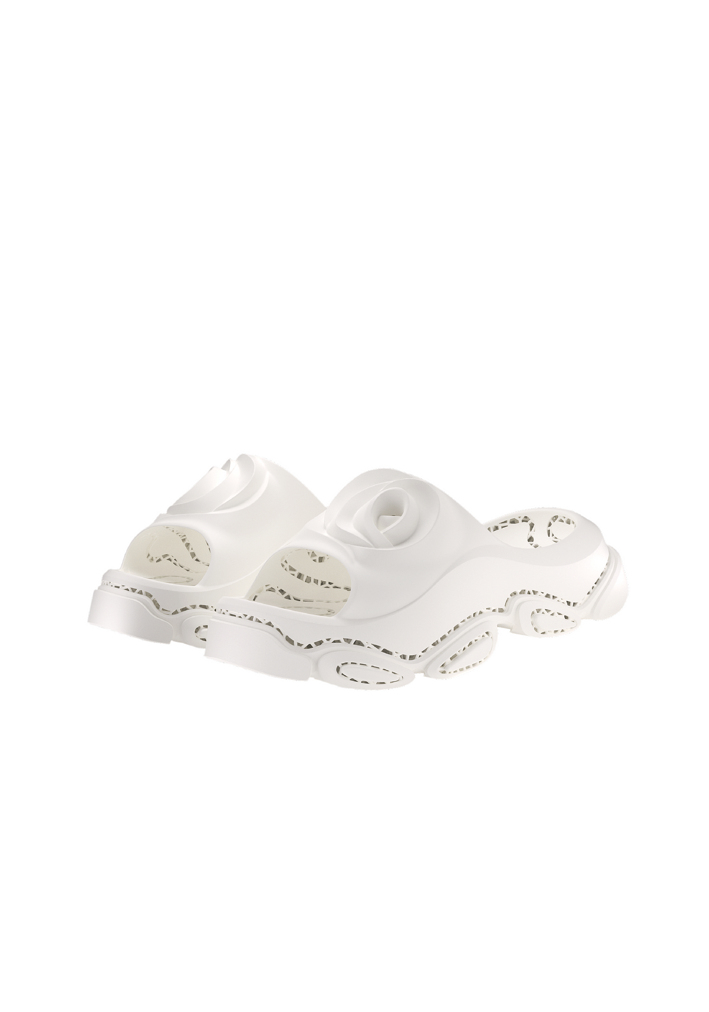 Rose Arch Slippers | White